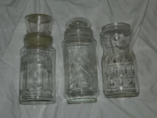 Lot of 3 Classic Vintage Mr Peanut Glass Decanters and 1981 Anniversary / Clean