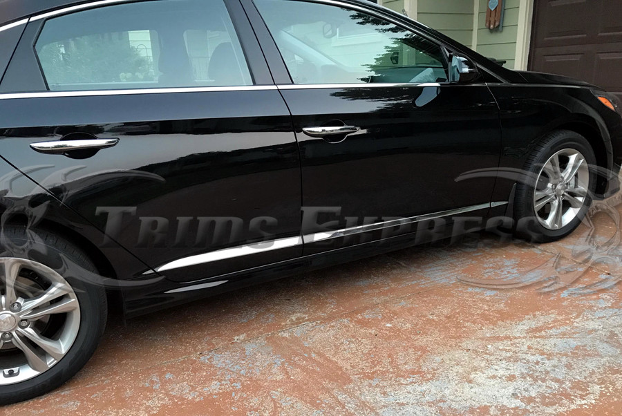 Stainless Steel Body Side Molding Trim For 2015-2019 Hyundai Sonata – Chrome – 6 Pcs (1 3/8")