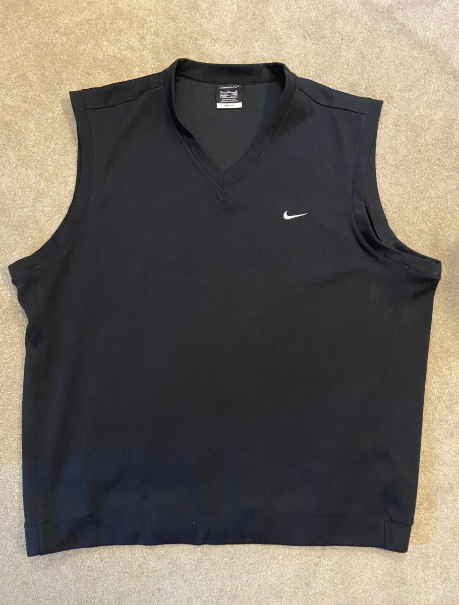 Nike Golf Vest Mens XL Black Dri Fit Jumper V Neck Sleeveless eBay
