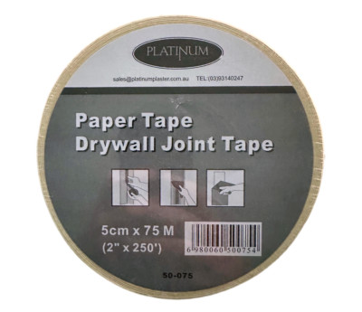 Platinum Drywall Tools - Paper Drywall Joint Tape 5cm x 75M (Box of 24) 50-075