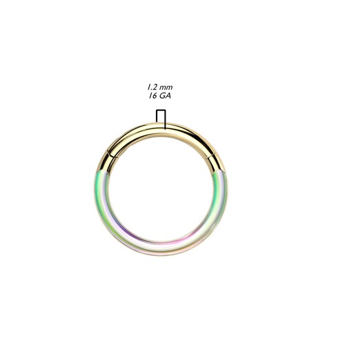 Titanium Ear Ring - Iridescent Hoop - Picture 4 of 6