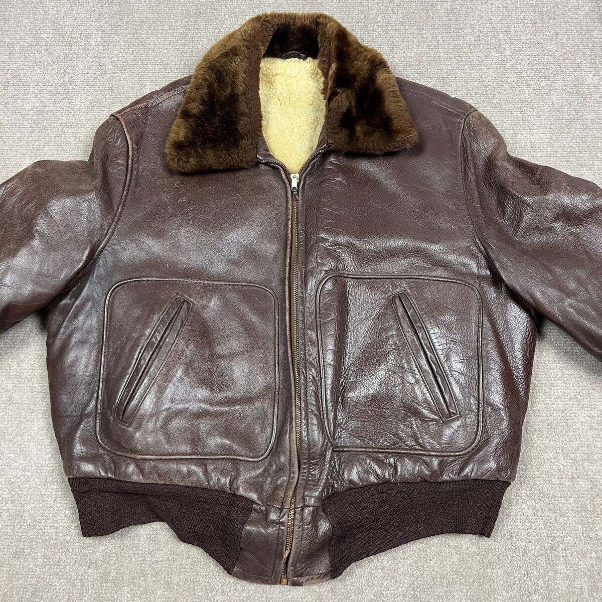 Vintage 50s Howard Horsehide Leather G1 Bomber Jacket Size Vintage 50s Howard Horsehide Leather G1 Bomber Jacket Size