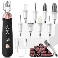 Electric Nail File Set Cordless & Rechargeable 5-Speed Manicure Pedicure 100 Bit