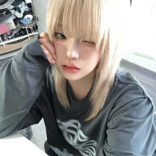 Hair Extension Synthetic Wig with Neat Bangs High Density Short Bob Wigs Women