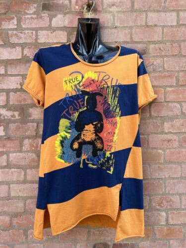 Vivienne Westwood Anglomania Herren T-Shirt Oberteil Orange Blau Gestreift Bu... - Bild 6 von 24