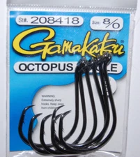 gamakatsu octopus circle hook size 8/0  6 per pack # 208418 hooks