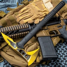 M48 Gold Survival Tomahawk Tactical Throwing Axe with Sheath Hatchet