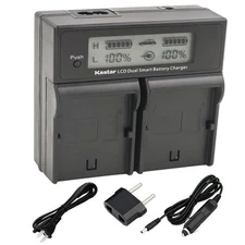 LCD Dual Fast Charger for Panasonic VW-VBN130 VBN260 HC-X800 X900 HDC