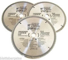 3 ATE PRO 10" CIRCULAR TABLE MITER SAW BLADES 120T 120 TOOTH CARBIDE TIP 33086