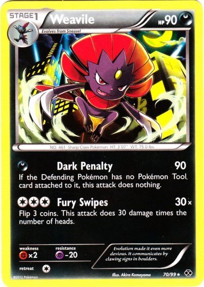 Pokemon - Weavile - 70/99 - Rare - BW - Next Destinies - LP