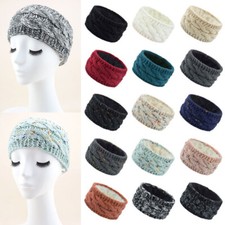 Women Winter Knitted Ear Warmer Headband Crochet Wool Hairband Hat Beanie US  