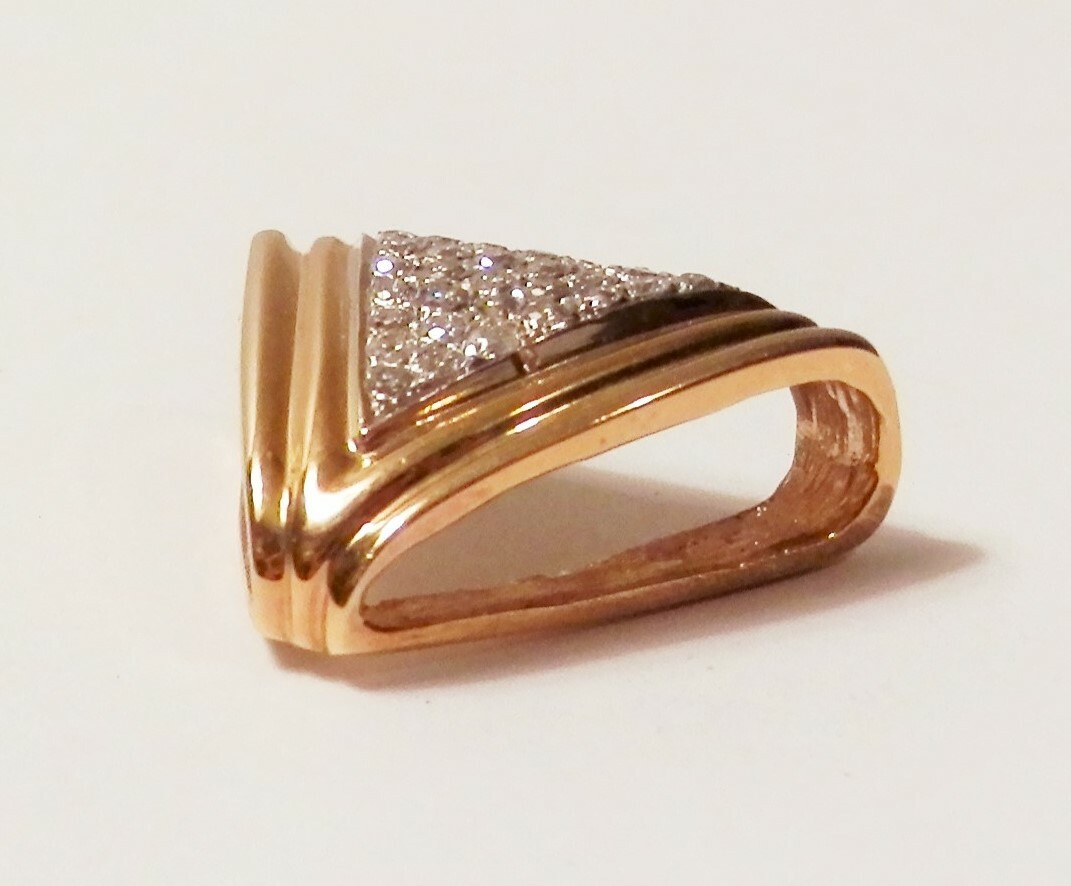 Gorgeous 36 Diamond Set Solid 14K Gold Slide Pend… - image 6