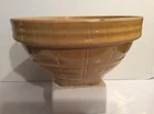 ANTIQUE:   McCOY #4 "WINDOW PANE"  11.5" YELLOW WARE BOWL