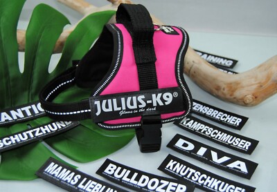 Julius-K9 Powergeschirr Pink Gr.Mini + 10 Stück Logos GRATIS Colli Malteser