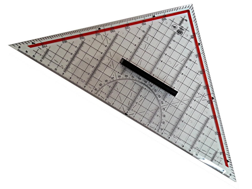 MOBIUS & RUPPERT Großes Geometriedreieck, Zeichendreieck mit Griff 32,5cm Plexiglas M + R