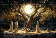 THE NORNS ART PRINT, Tree Of Life Yggdrasil Poster, Gothic Witchy Decor F167