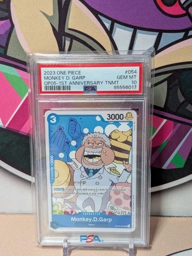 2023 ONE PIECE OP05 First Anniversary Stamped #054 MONKEY D GARP PSA 10 Low  PoP