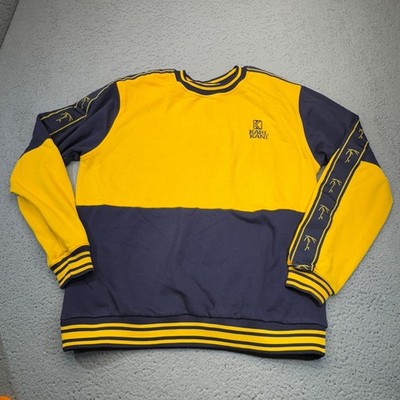 Vintage Karl Kani Sweatshirt Mens XXL Yellow Navy Blue Colorblock Streetwear 90s