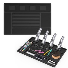 Magnetic Barber Mat for Clippers,Station Tool 17.7 x 11.8 Inch, Black