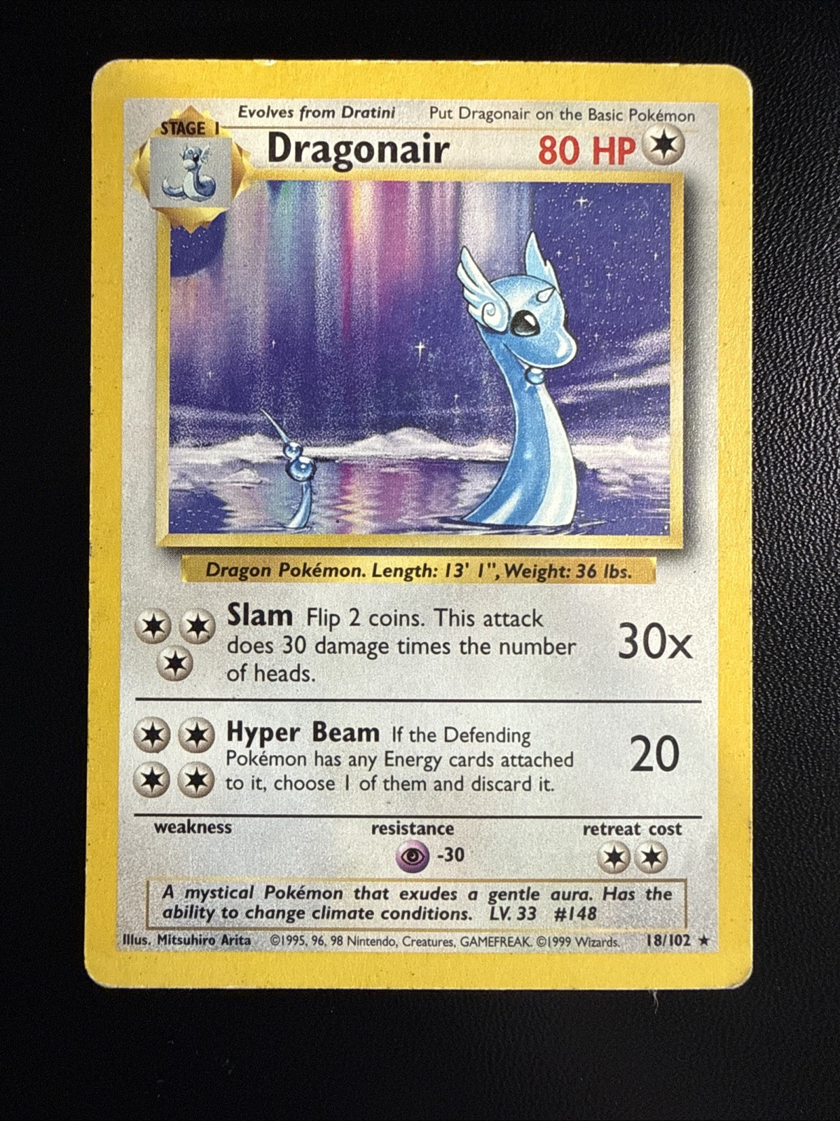 Dragonair 18/102 Non Holo Rare Base Set Pokemon Card