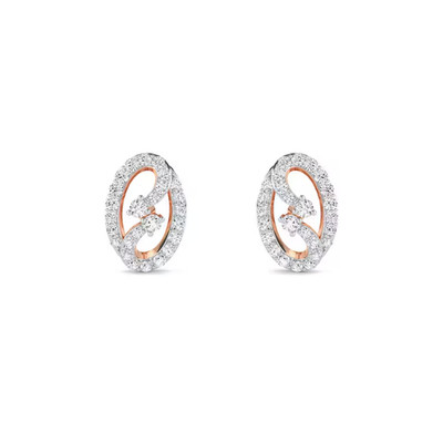 1Ct Round Cut Simulated Diamond Elegant Oval Stud Earring 14k Yellow Gold Plated