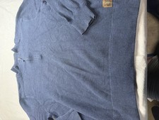 Eddie Bauer Sweater Mens 2XL Blue Waffle 1/4 Zip Pullover Mock Neck Sport Shop