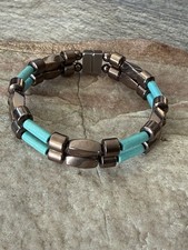 Copper Magnetic Hematite Bracelet Anklet Chalk Turquoise Therapy 2 row