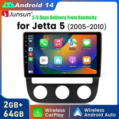CarPlay 2+64GB Android 14 Car Stereo Radio GPS Navi RDS For VW Jetta 5 2005-2010