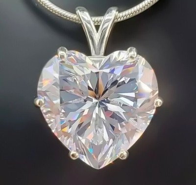 11 Ct White Heart Cut Diamond Pendant 925 Silver Christmas Jewelry Surprise