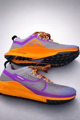 Nike React Pegasus Trail 4 Gray Orange Purple DJ6159-500 Men s Sneakers Mesh
