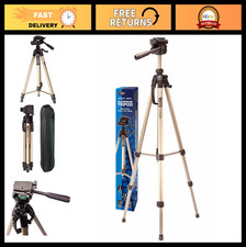 Heavy Duty 3-Section Aluminum Tripod with 3-Way Pan Tilt Head, 56" Max Height