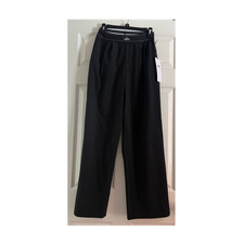 Alo Suit Ip Trouser. Black Wide-Leg Activewear Pants Elastic Waist. Size S