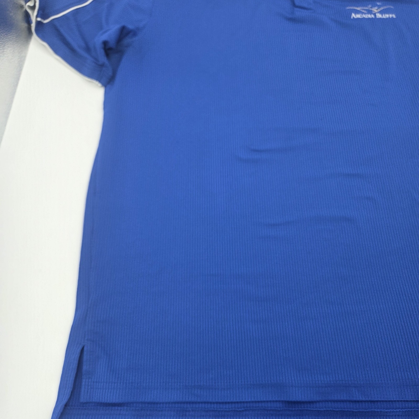 Under Armour Heatgear Blue Vintage Mens Large L Golf Polo Arcadia Bluffs thumbnail 3