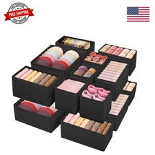 Drawer Organizer Clothes 16 Pack Black Foldable Closet Organizers And Storage...