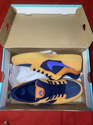 Nike SB Force 58 Monarch Midnight Navy Orange Gum Suede Low Top Size 12