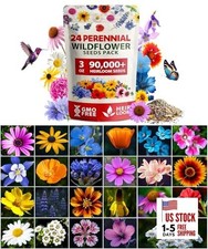  90,000+ Wildflower Seeds Mix 3oz 24 Varieties Non-GMO Flower 3 oz Perennial 172.75 per gallon
