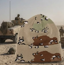 Beanie Stocking Cap Knit Hunting Military Camo Camouflage Desert Storm Brown