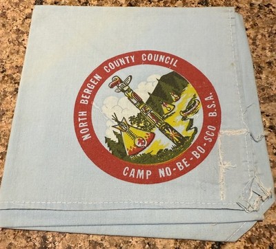 Camp No Be Bo Sco New Jersey Blue Neckerchief Boy Scout TT0 
