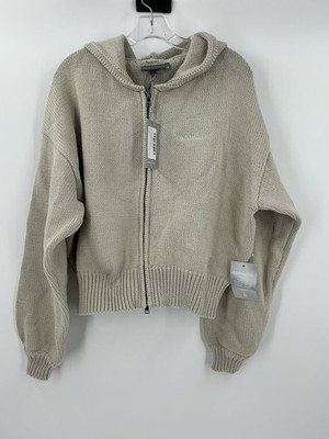 Cernucci KNITTED EMBROIDERED ZIP THROUGH TRACKSUIT - STONE Size Medium