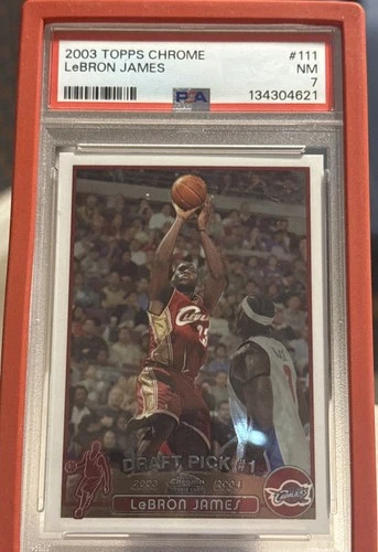 2003 Topps Chrome Lebron James PSA 7
