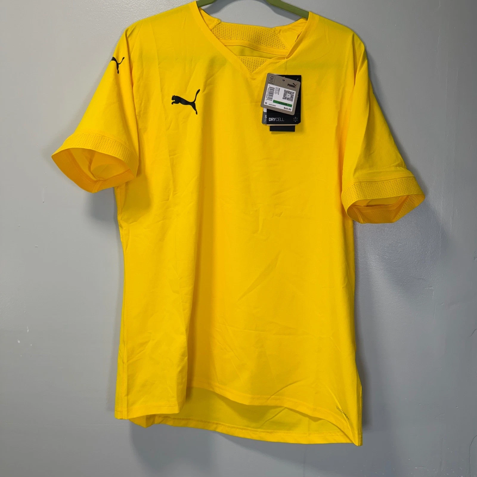 Puma teamFINAL Jersey Cyber Yellow Freesia DryCell Ultraweave 705016-07 Mens L