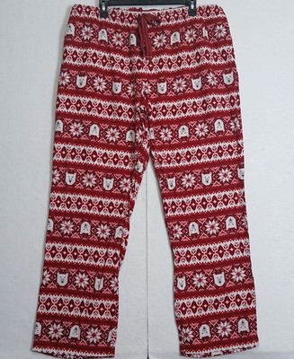 Old Navy Red Polar Bear Fair Isle Flannel Pajama Pants Sleep Christmas Men XXL