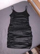 Womens - Black High Stretch Fabric Black Mini Dress - Size L