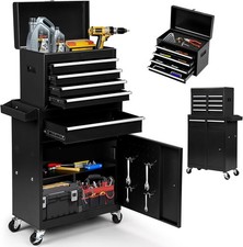 Clickoods 5-drawer Rolling Tool Chest 2-in-1 Lockable Tool Box