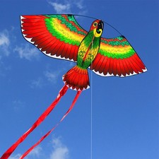 Animal Parrots Kite Outdoor Flying Kites Kids Children Fun Toy Sports Red ULTG