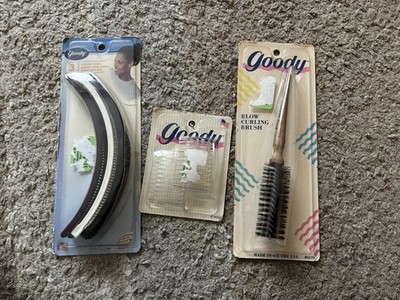 Vintage Goody Hair Brush and Hair Clips New Old Stock In Package