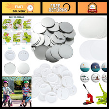 400 Pcs 58mm Button Maker Supplies - Round Badge Parts, Pin Back Covers, Metal 