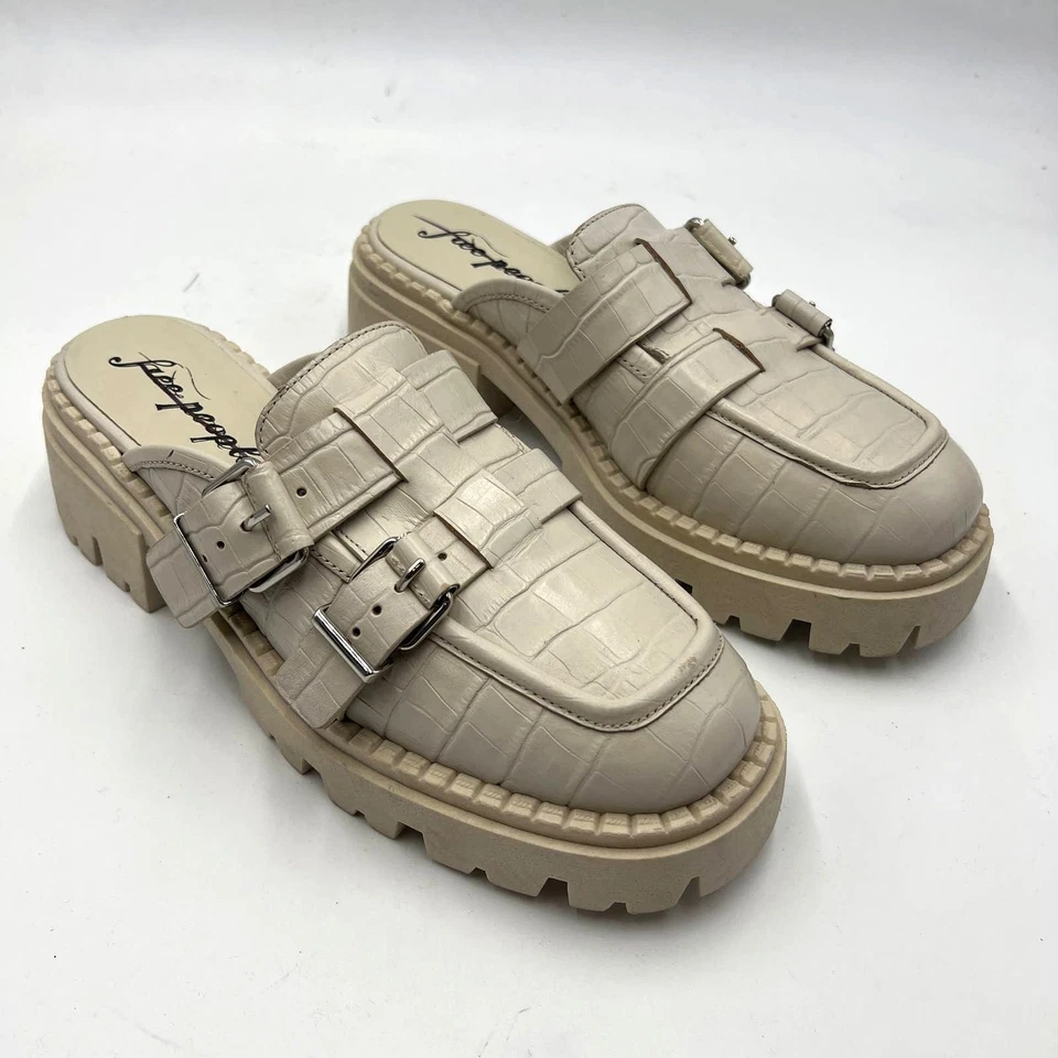 Mocasines Free People para mujer con hebilla Lyra visón talla 40 EE. UU. 10