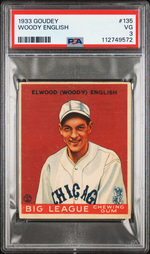 Woody English #135 1933 Goudey card