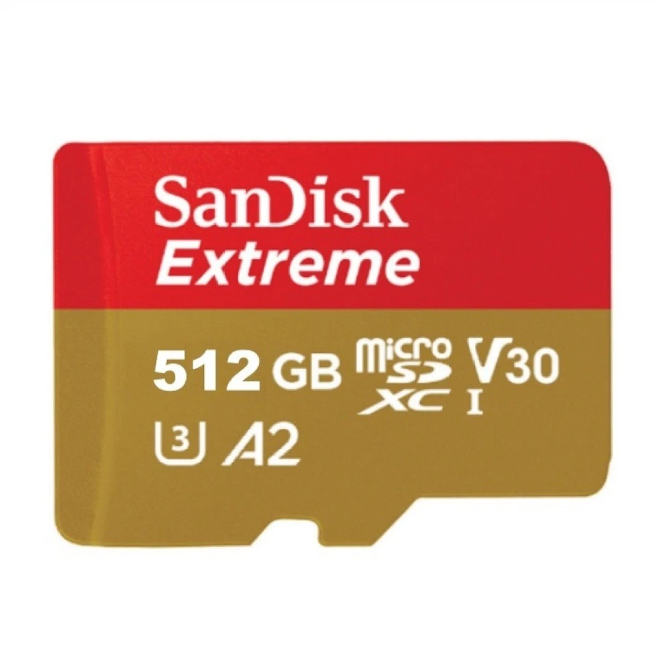 MARKENLOS SANDISK Extreme, 512GB Micro SD Speicherkarte, SDXC UHS-I, SD-Adapter, 100MB/s